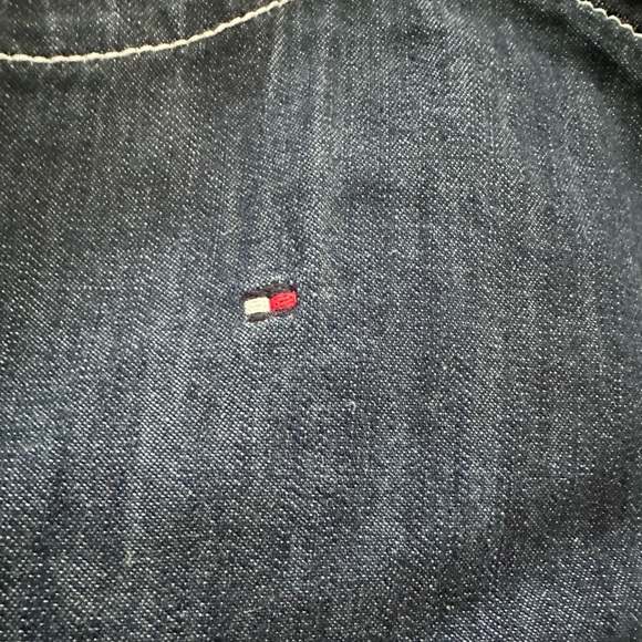 Tommy Hilfiger Adaptive Girls Denim Dress with Velcro Closure at Shoulders - Picture 5 of 6